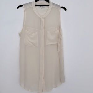 Madewell Silk Sleeveless Top - Ivory/Cream